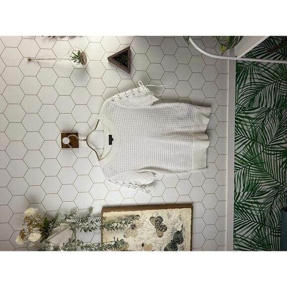 rag & bone 100% Cotton Short Sleeve Open Knit Sweater - Size - Medium